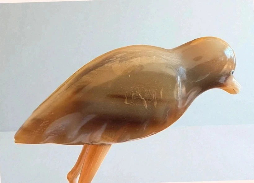 🦅 Antiga Escultura de Pássaro em Chifre Genuíno - Arte Popular Vintage – photo 2